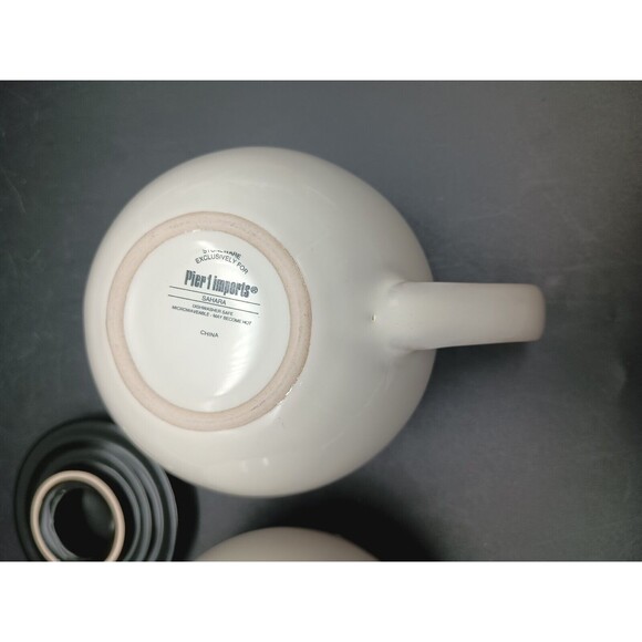 Pier 1 Sahara Creamer Sugar Bowl With Lid Round - Picture 5 of 7